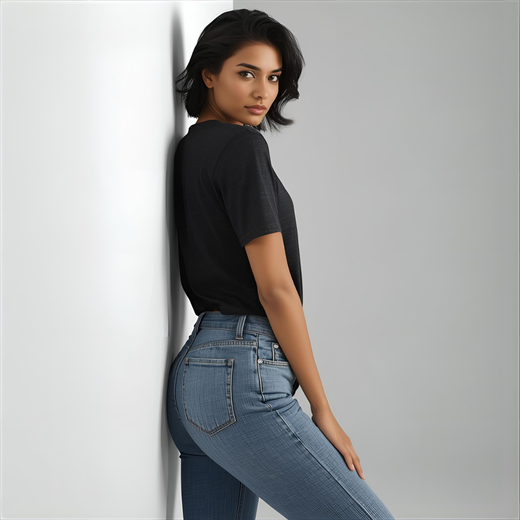 Sharx Half Sleeve Black Melange Cotton T Shirt