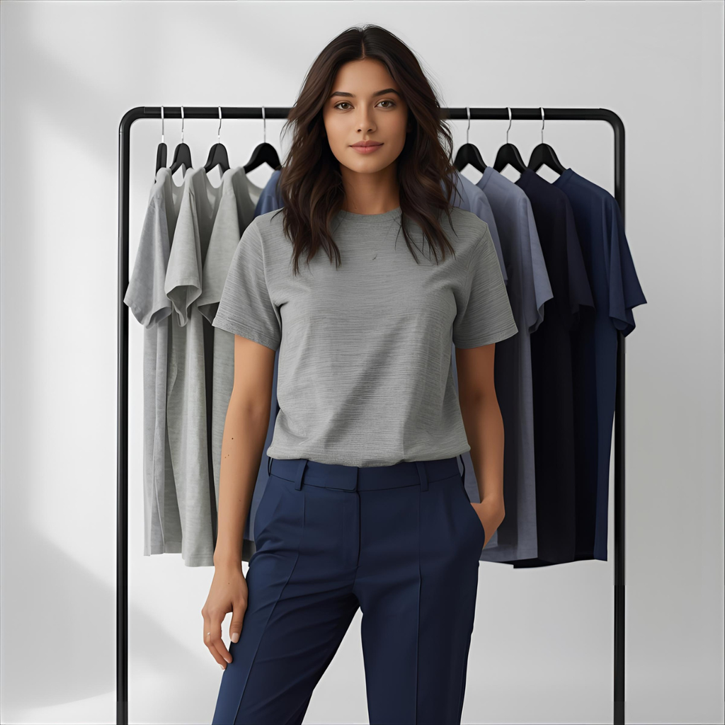 Sharx Half Sleeve Gray Melange Cotton T Shirt