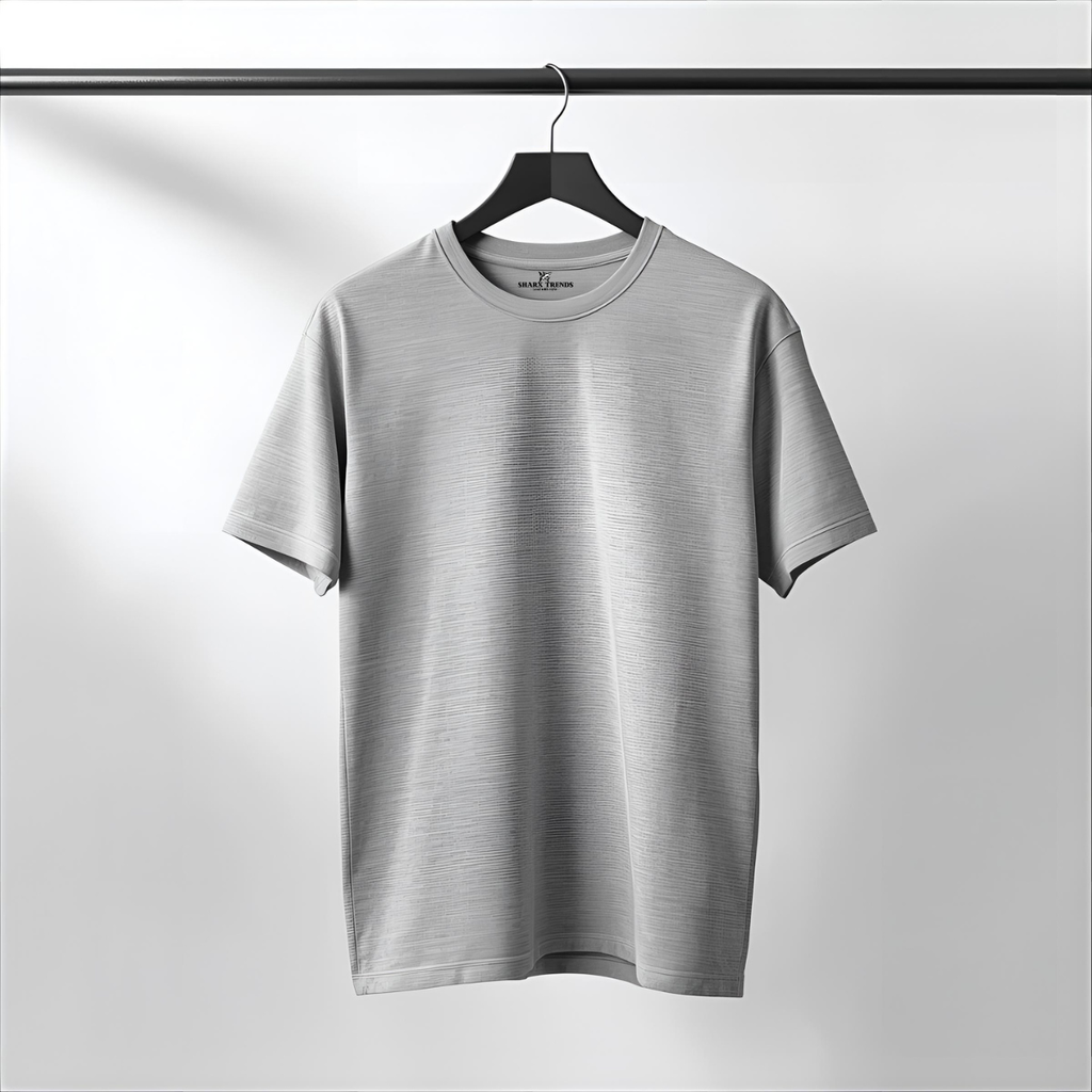 Sharx Half Sleeve Gray Melange Cotton T Shirt