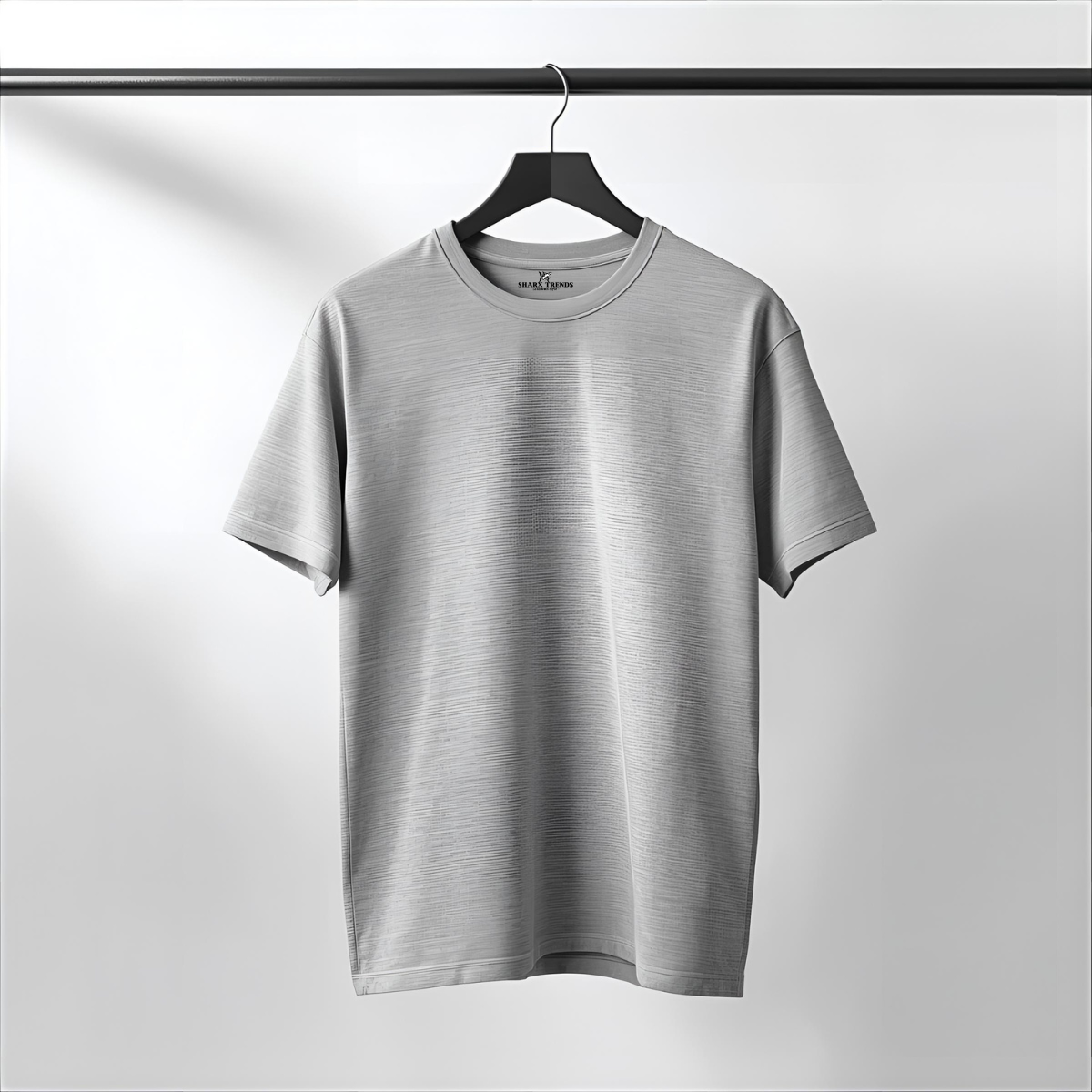 Sharx Half Sleeve Gray Melange Cotton T Shirt