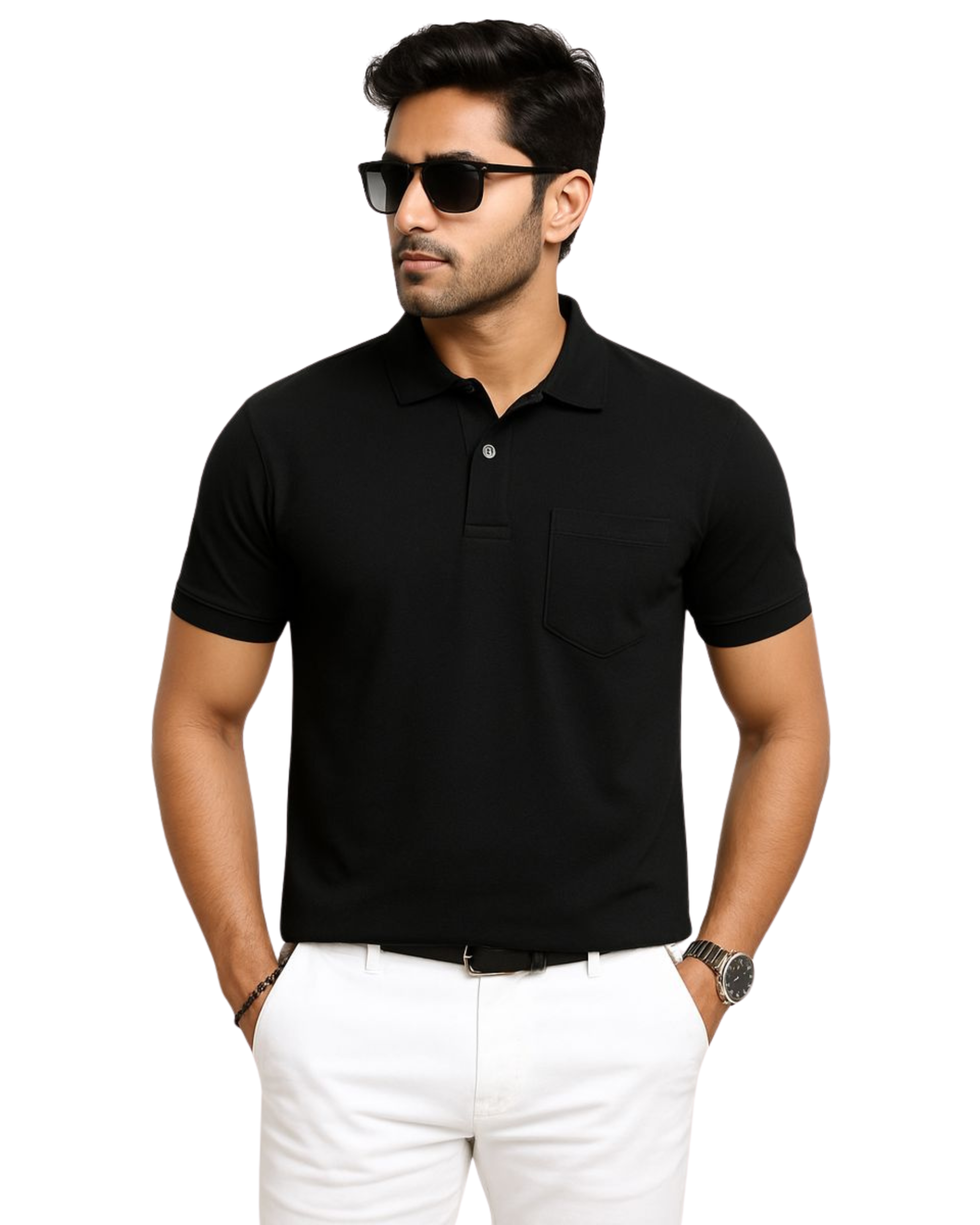 SHARXTRENDS Men’s Pure Cotton Pique Polo T-Shirt | Regular Fit | Ribbed Collar & Half Sleeve | 210–220 GSM | Casual, Office & Daily Wear