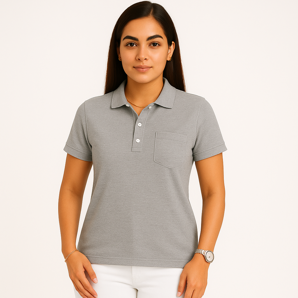 SHARXTRENDS Women’s Pure Cotton Pique Polo T-Shirt | Regular Fit | Ribbed Collar & Half Sleeve | 210–220 GSM | Casual, Office & Daily Wear