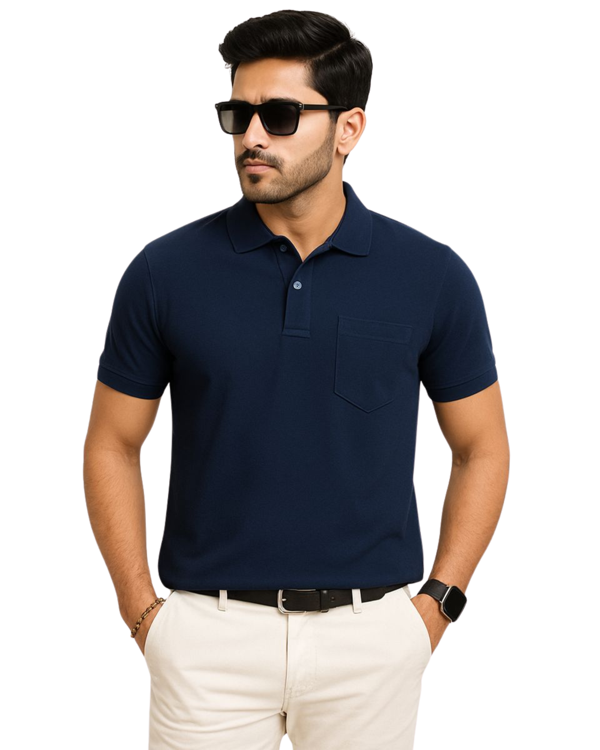 SHARXTRENDS Men’s Pure Cotton Pique Polo T-Shirt | Regular Fit | Ribbed Collar & Half Sleeve | 210–220 GSM | Casual, Office & Daily Wear