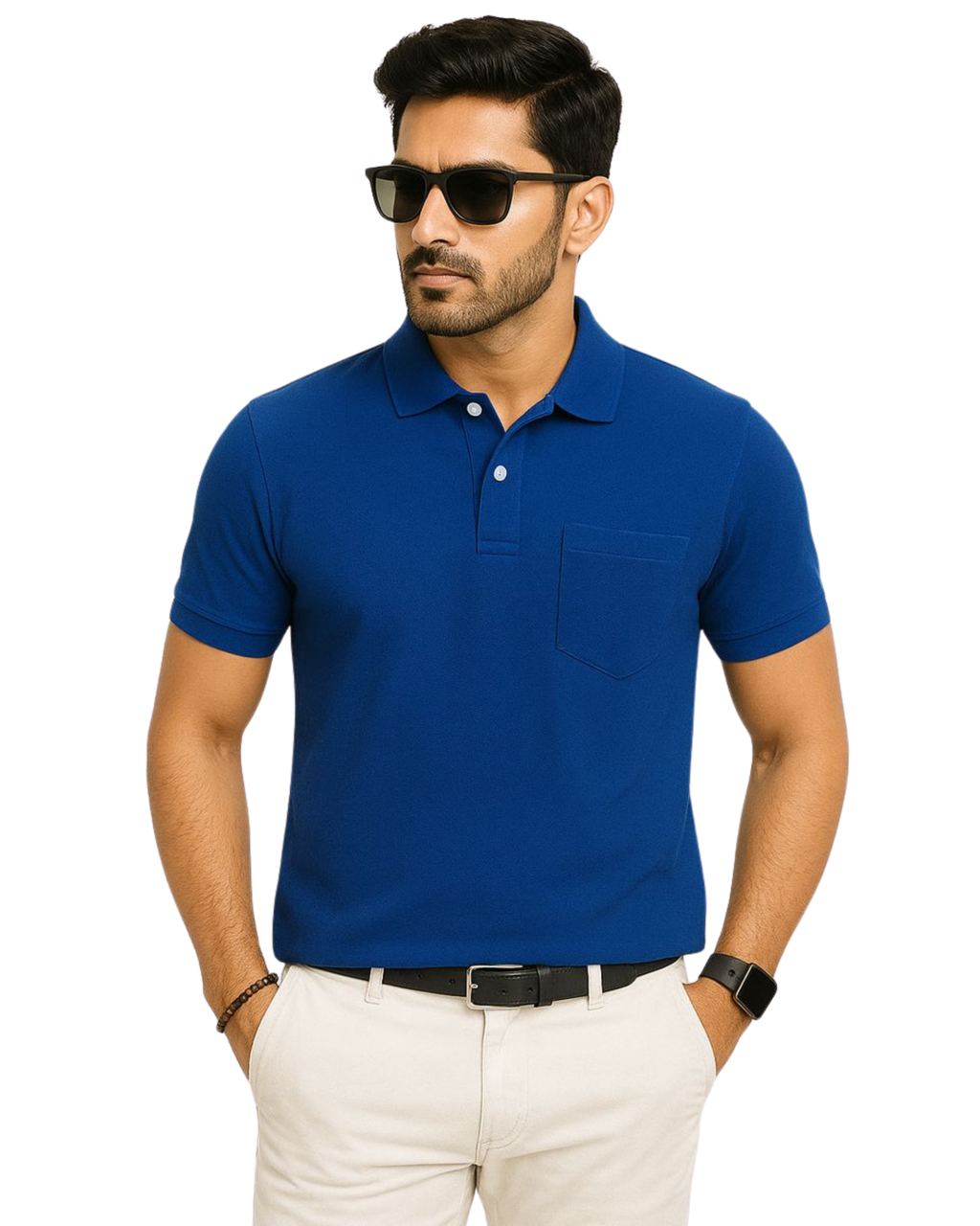 SHARXTRENDS Men’s Pure Cotton Pique Polo T-Shirt | Regular Fit | Ribbed Collar & Half Sleeve | 210–220 GSM | Casual, Office & Daily Wear