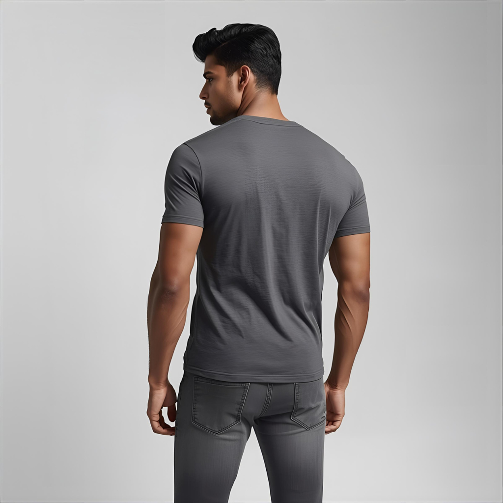 Sharx Half Sleeve Steel Gray Cotton T Shirt