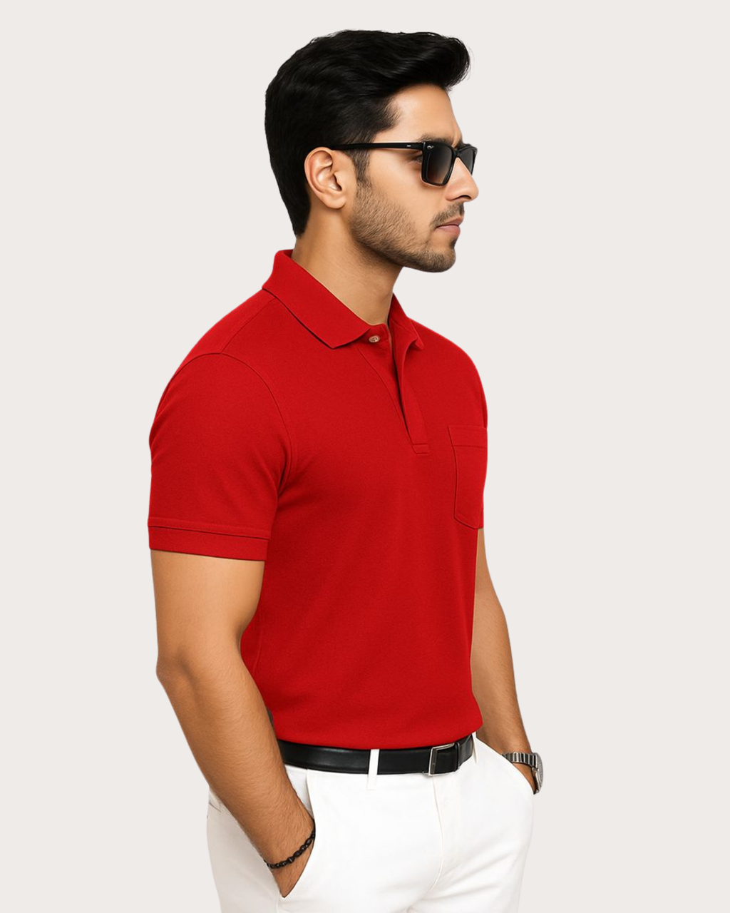 SHARXTRENDS Men’s Pure Cotton Pique Polo T-Shirt | Regular Fit | Ribbed Collar & Half Sleeve | 210–220 GSM | Casual, Office & Daily Wear