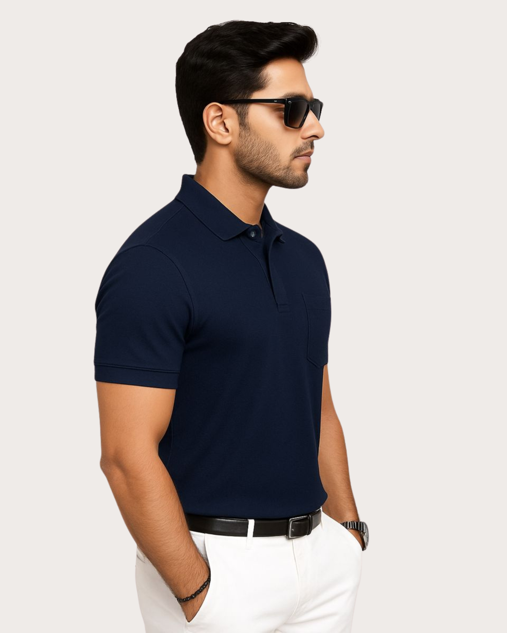 SHARXTRENDS Men’s Pure Cotton Pique Polo T-Shirt | Regular Fit | Ribbed Collar & Half Sleeve | 210–220 GSM | Casual, Office & Daily Wear