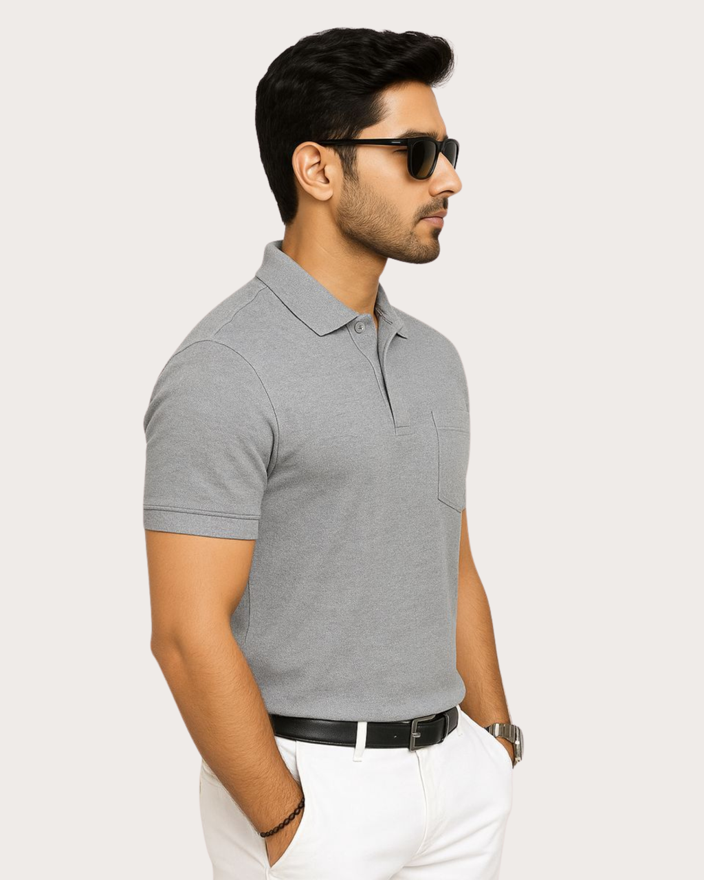 SHARXTRENDS Men’s Pure Cotton Pique Polo T-Shirt | Regular Fit | Ribbed Collar & Half Sleeve | 210–220 GSM | Casual, Office & Daily Wear