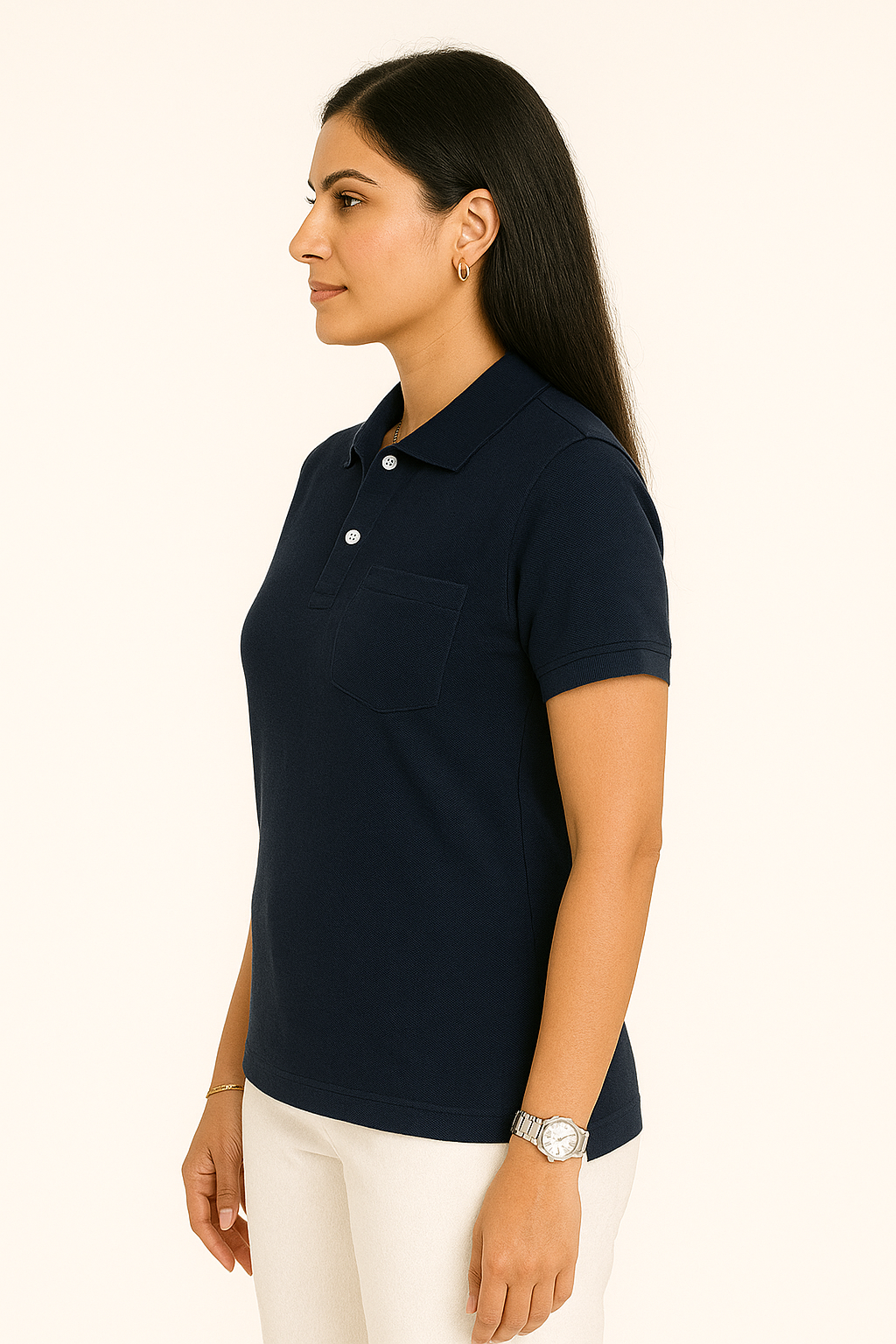 SHARXTRENDS Women’s Pure Cotton Pique Polo T-Shirt | Regular Fit | Ribbed Collar & Half Sleeve | 210–220 GSM | Casual, Office & Daily Wear