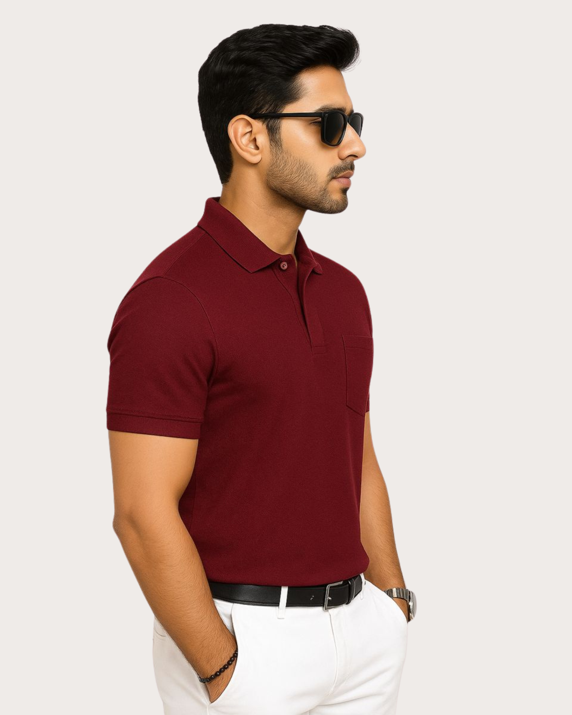 SHARXTRENDS Men’s Pure Cotton Pique Polo T-Shirt | Regular Fit | Ribbed Collar & Half Sleeve | 210–220 GSM | Casual, Office & Daily Wear