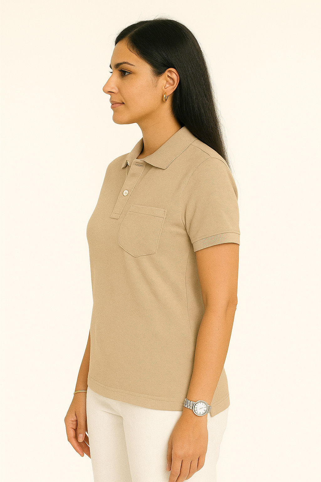 SHARXTRENDS Women’s Pure Cotton Pique Polo T-Shirt | Regular Fit | Ribbed Collar & Half Sleeve | 210–220 GSM | Casual, Office & Daily Wear