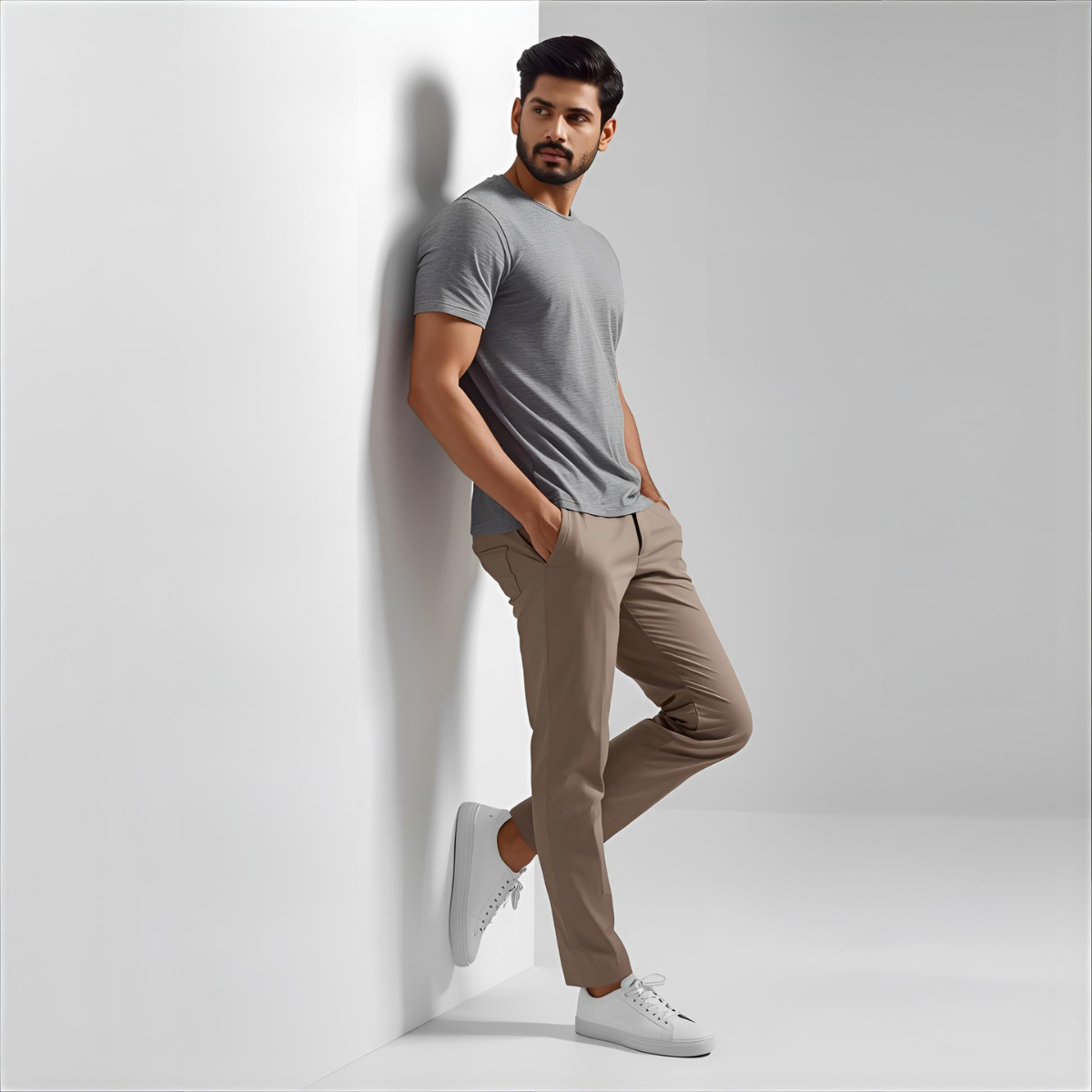 Sharx Half Sleeve Gray Melange Cotton T Shirt