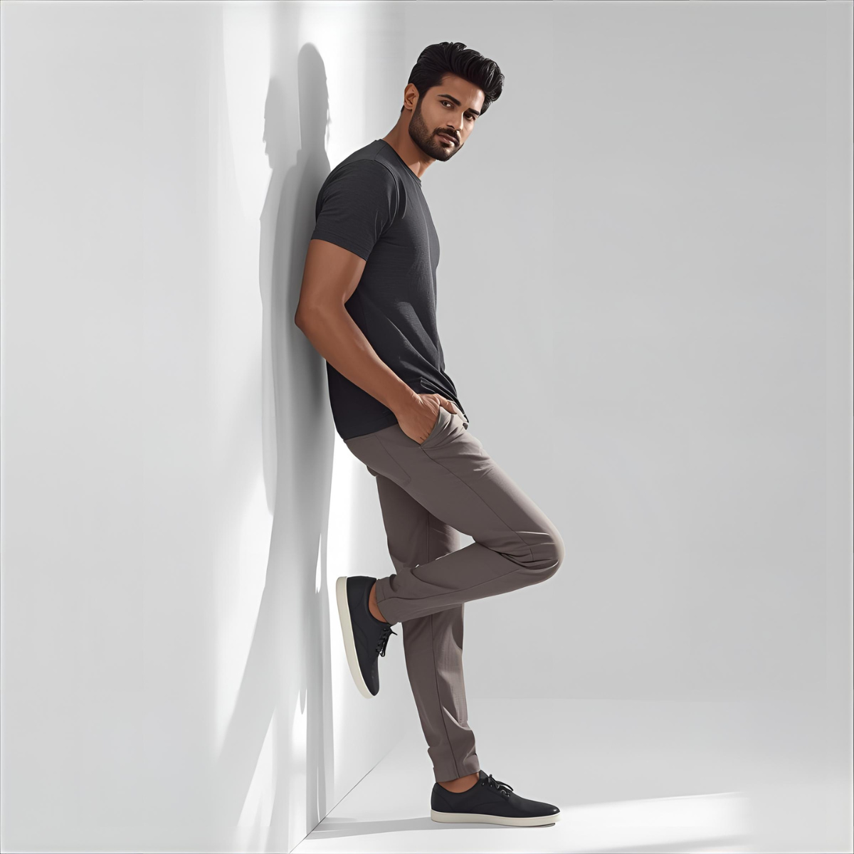 Sharx Half Sleeve Steel Gray Cotton T Shirt