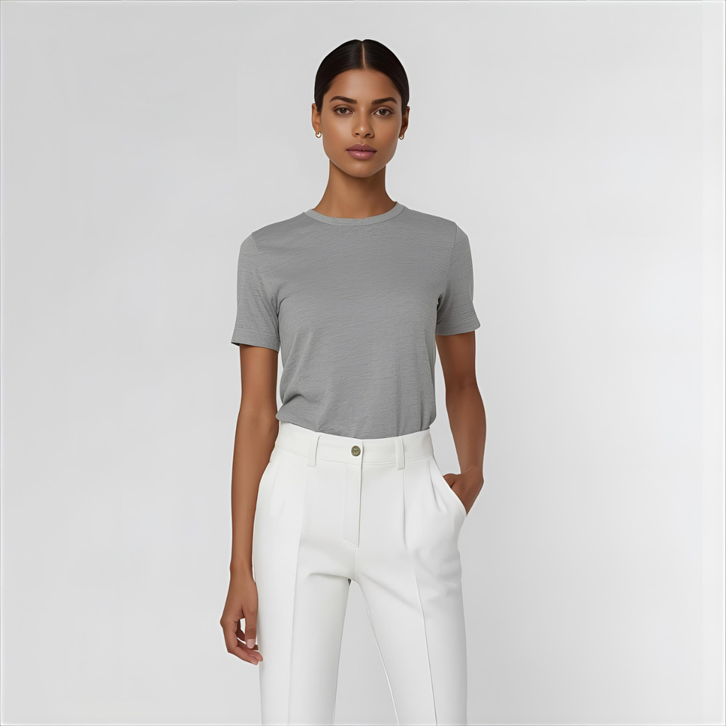 Sharx Half Sleeve Gray Melange Cotton T Shirt