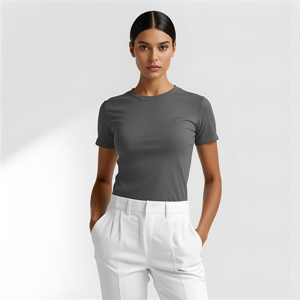 Sharx Half Sleeve Steel Gray Cotton T Shirt