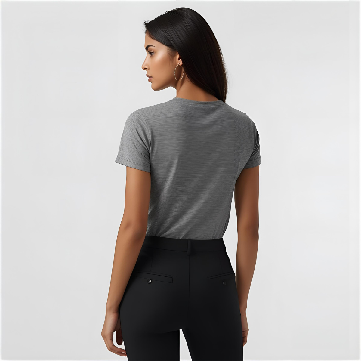 Sharx Half Sleeve Gray Melange Cotton T Shirt