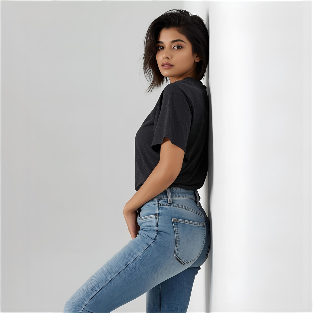 Sharx Half Sleeve Black Melange Cotton T Shirt