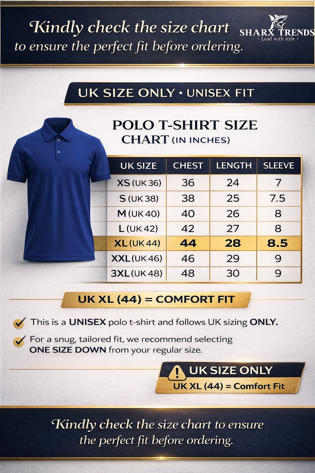 SHARXTRENDS Men’s Pure Cotton Pique Polo T-Shirt | Regular Fit | Ribbed Collar & Half Sleeve | 210–220 GSM | Casual, Office & Daily Wear