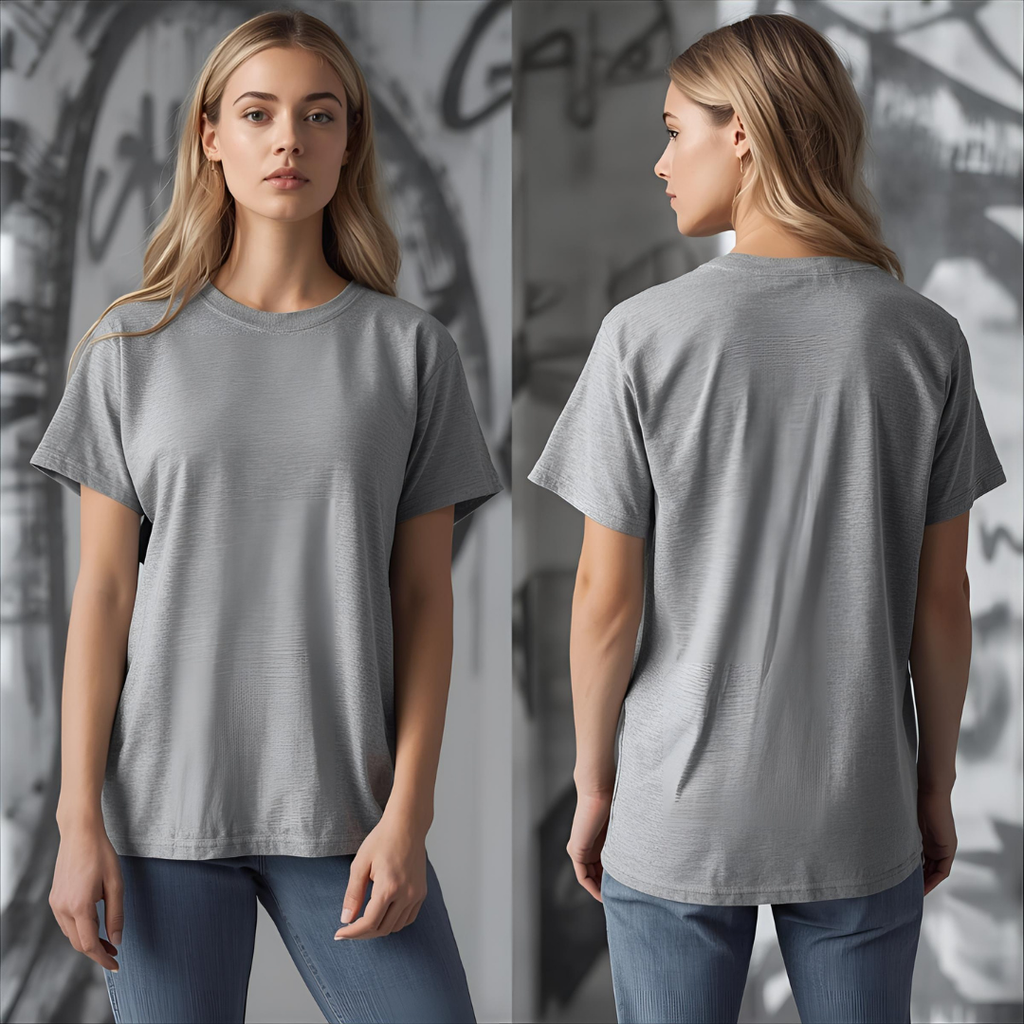 Sharx Half Sleeve Gray Melange Cotton T Shirt