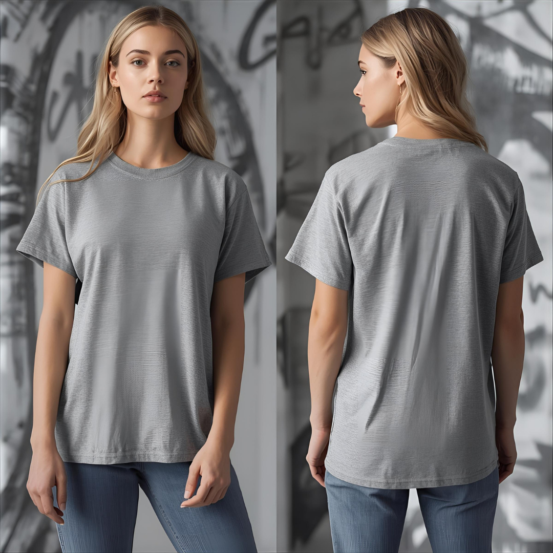 Sharx Half Sleeve Gray Melange Cotton T Shirt