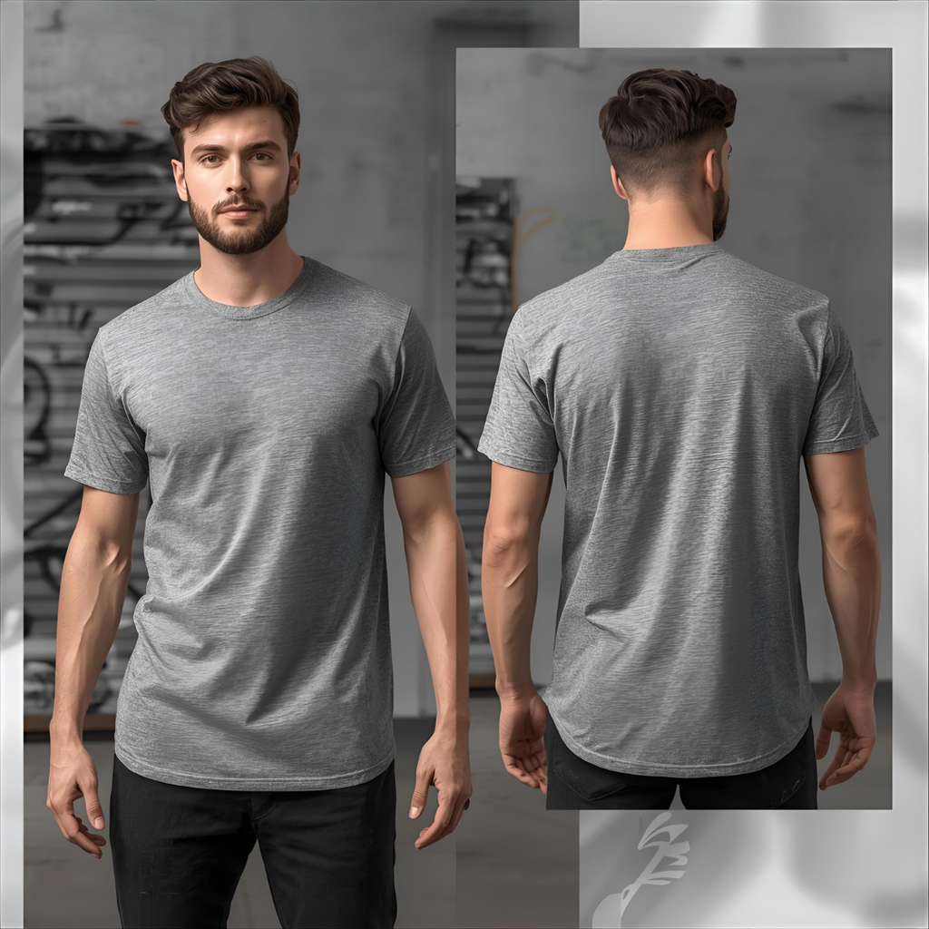 Sharx Half Sleeve Gray Melange Cotton T Shirt
