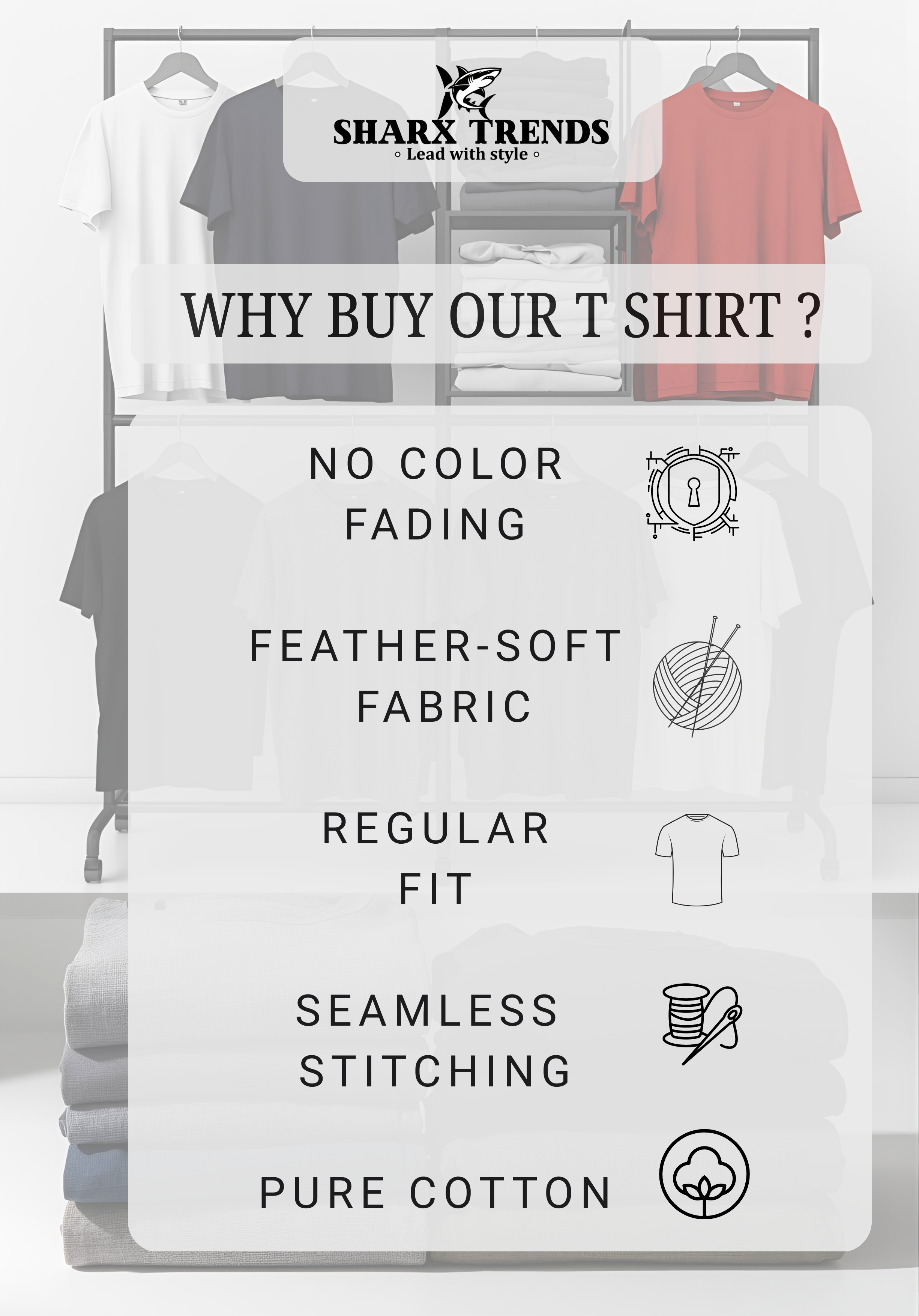 Sharx Half Sleeve Gray Melange Cotton T Shirt