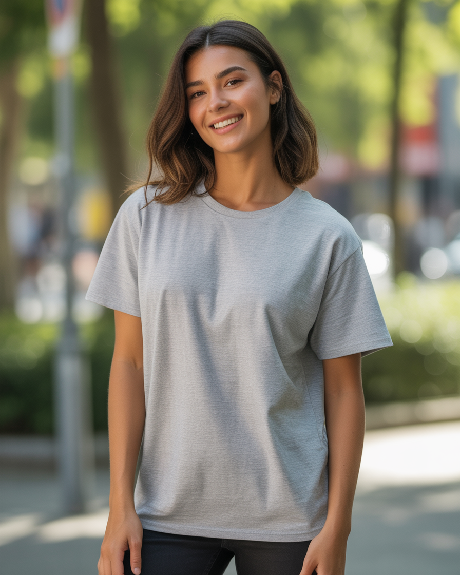 Sharx Half Sleeve Gray Melange Cotton T Shirt