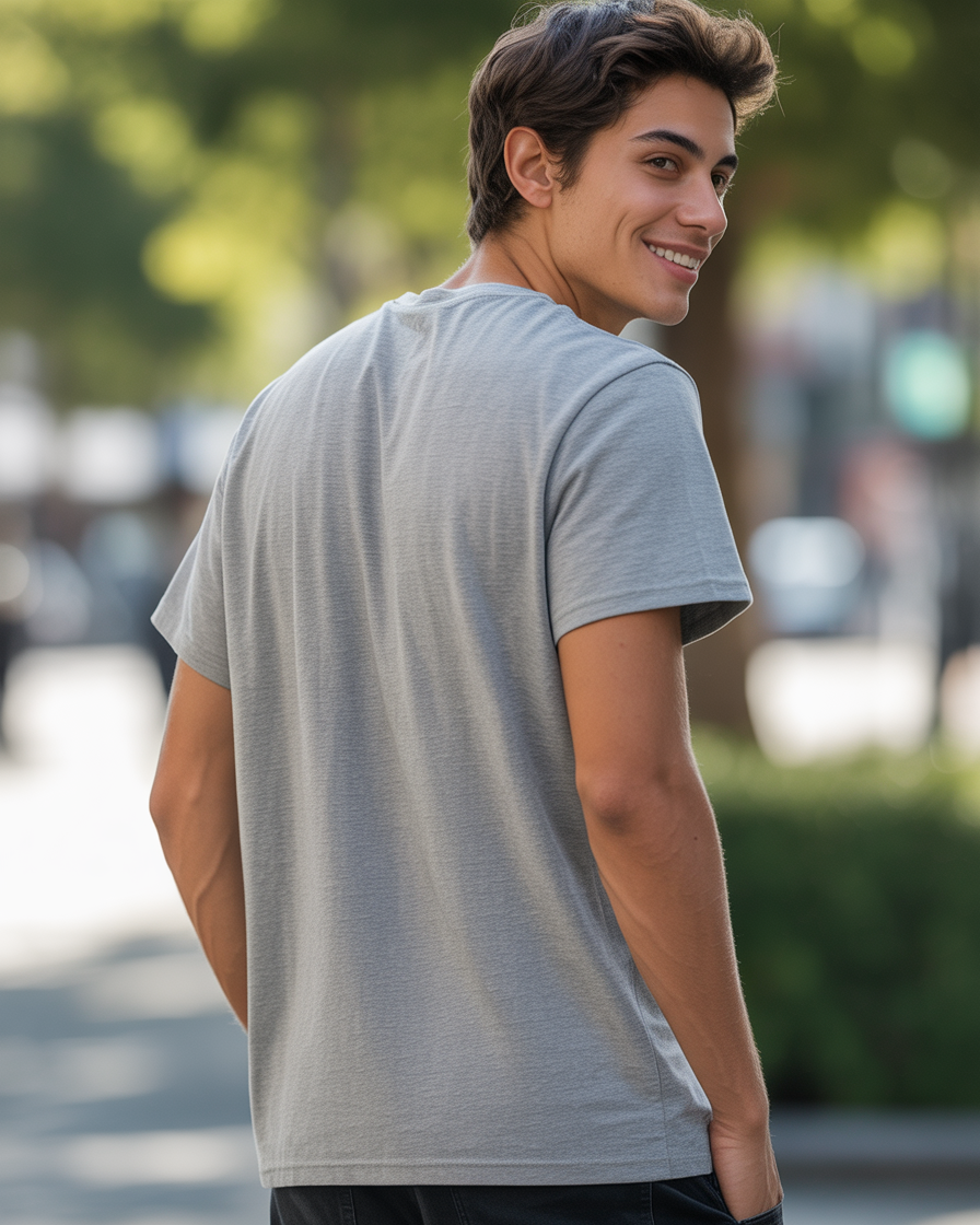 Sharx Half Sleeve Gray Melange Cotton T Shirt