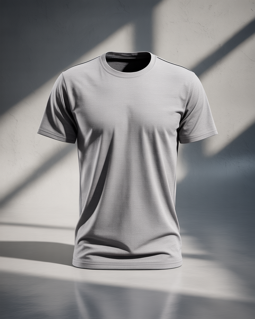 Sharx Half Sleeve Gray Melange Cotton T Shirt