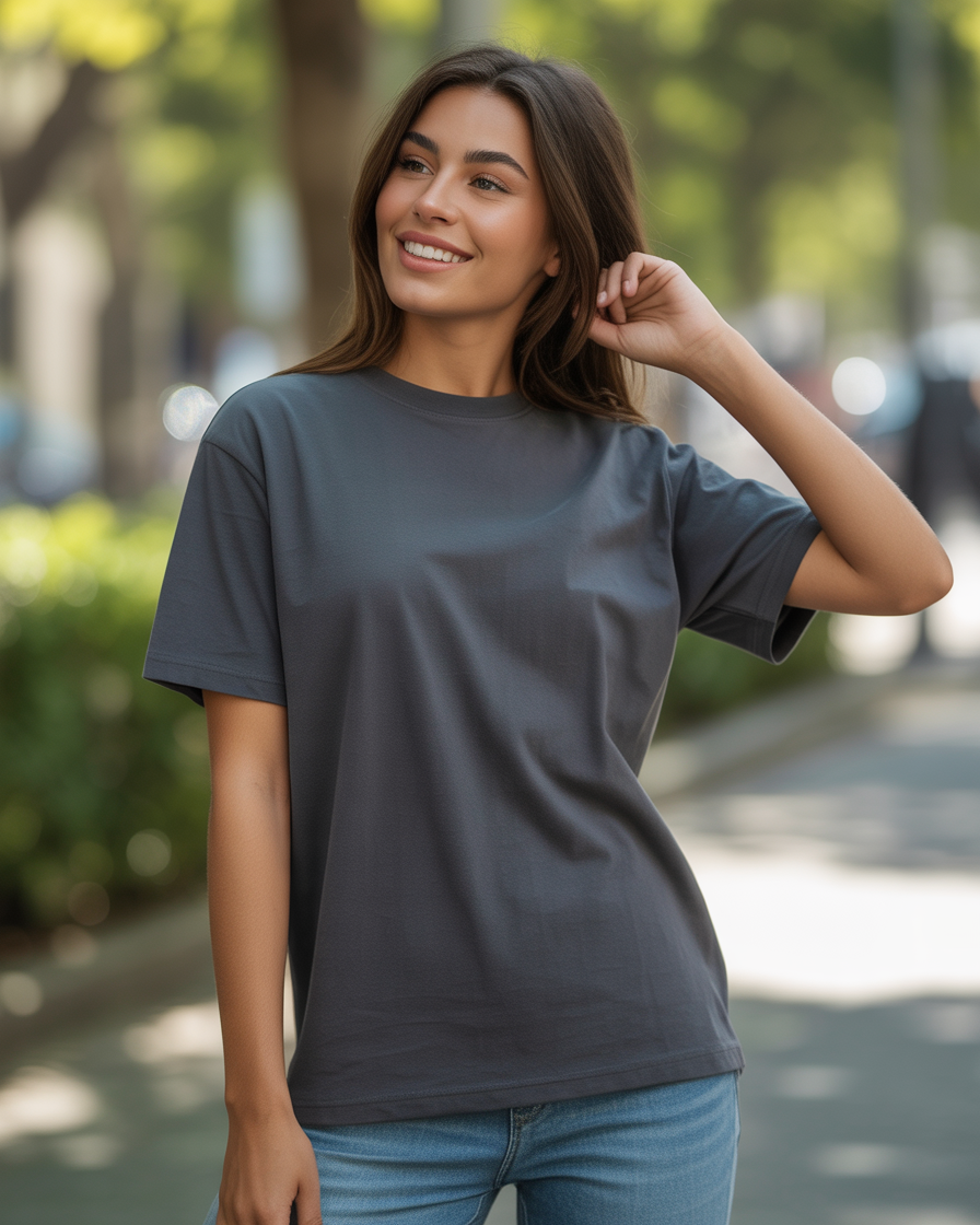 Sharx Half Sleeve Steel Gray Cotton T Shirt