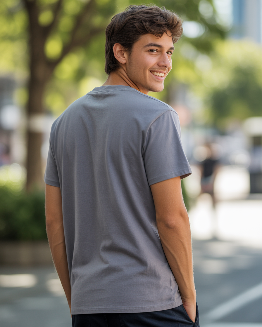 Sharx Half Sleeve Steel Gray Cotton T Shirt